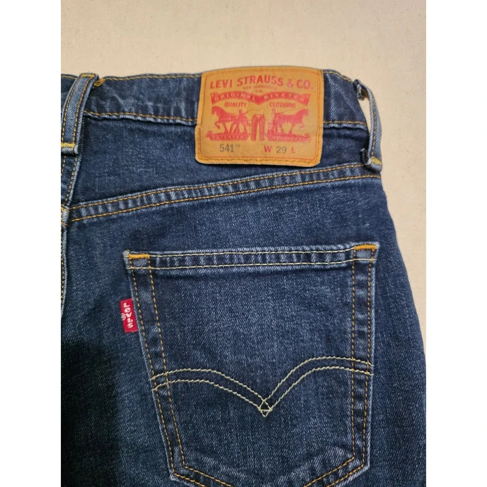 Levis 541 Athletic Taper Mens 29 Dark Wash Denim Shorts Stretch Blue 23778-0017